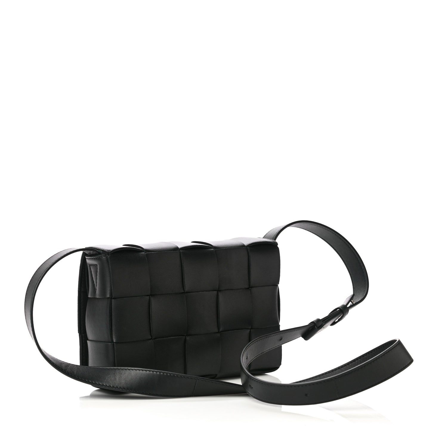 Lambskin Maxi Intrecciato Cassette Crossbody Bag Black