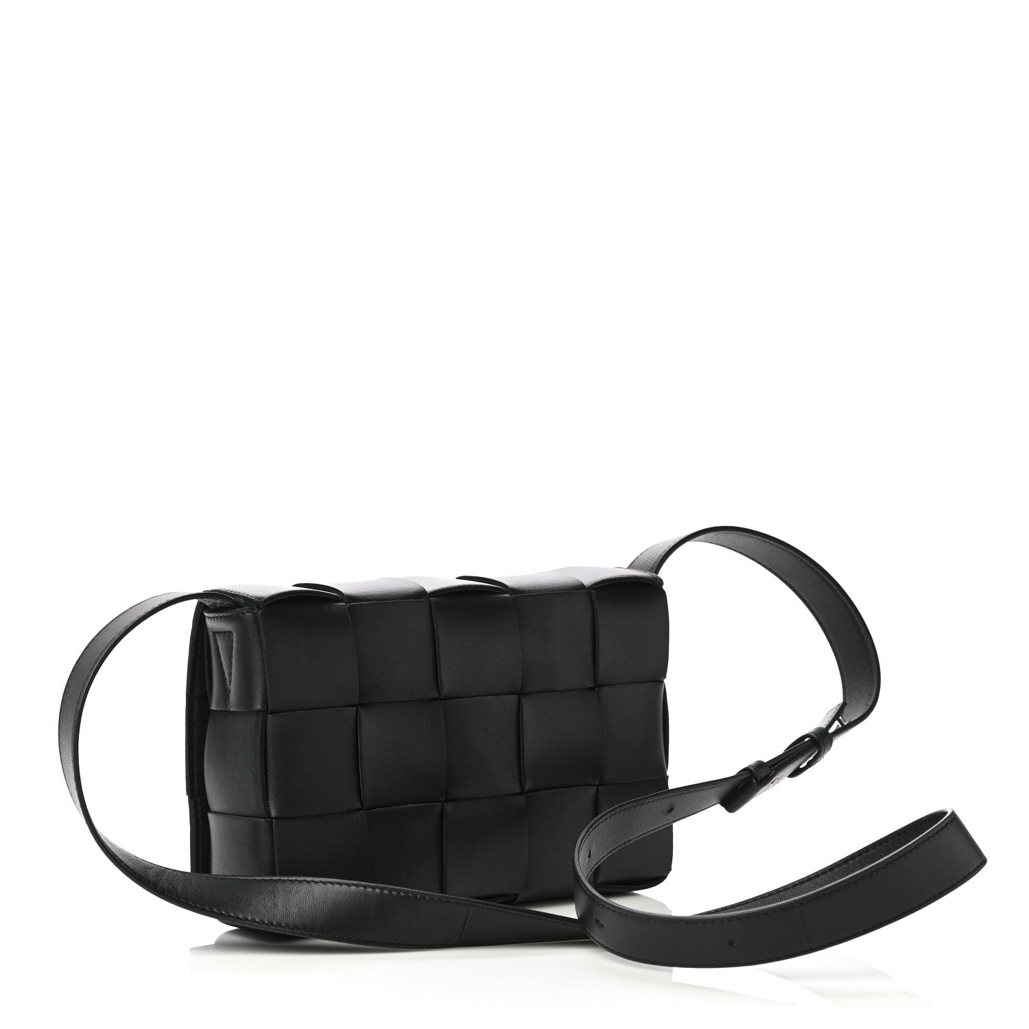 Bottega Veneta Lambskin Maxi Intrecciato Cassette Crossbody Bag Black 3 of 12