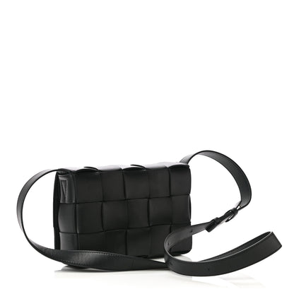 Bottega Veneta Lambskin Maxi Intrecciato Cassette Crossbody Bag Black 3 of 12