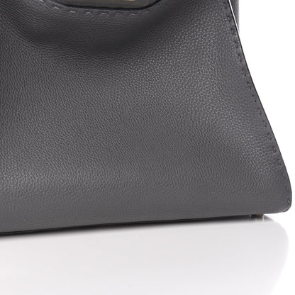 Fendi Cuoio Romano Selleria Bi-Color Medium Peekaboo Iconic Satchel Asfalto Latte 17 of 22