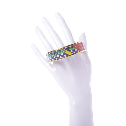 Hermes Enamel Printed Wide Bracelet 70 2 of 8