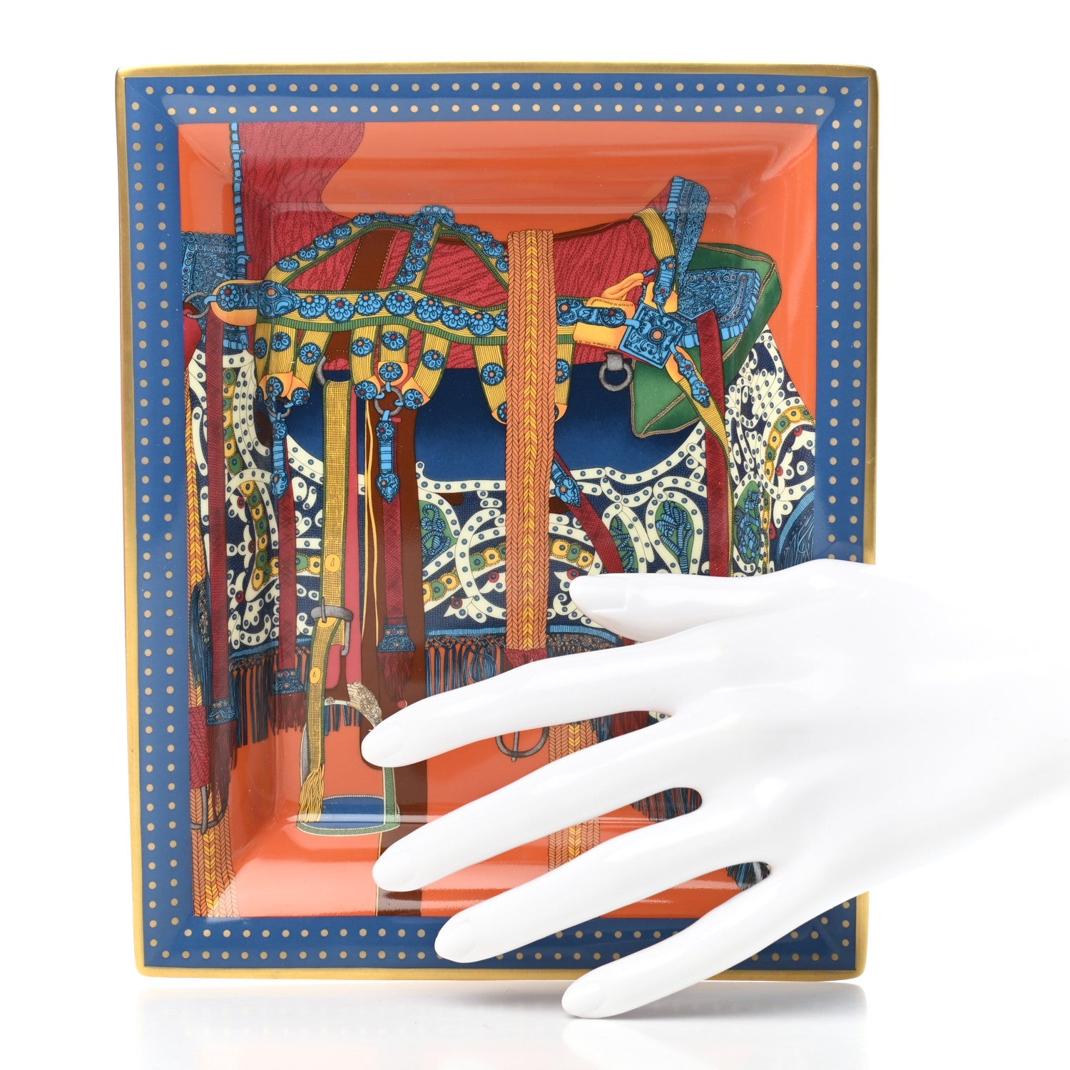 Hermes Porcelain Selle De Dignitaire Change Tray 2 of 6
