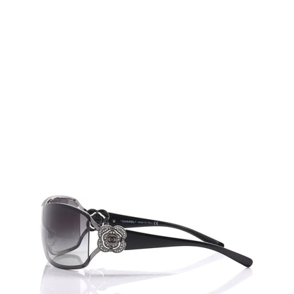 Chanel Swarovski Crystal Camellia CC Sunglasses 4164-B Black 3 of 8