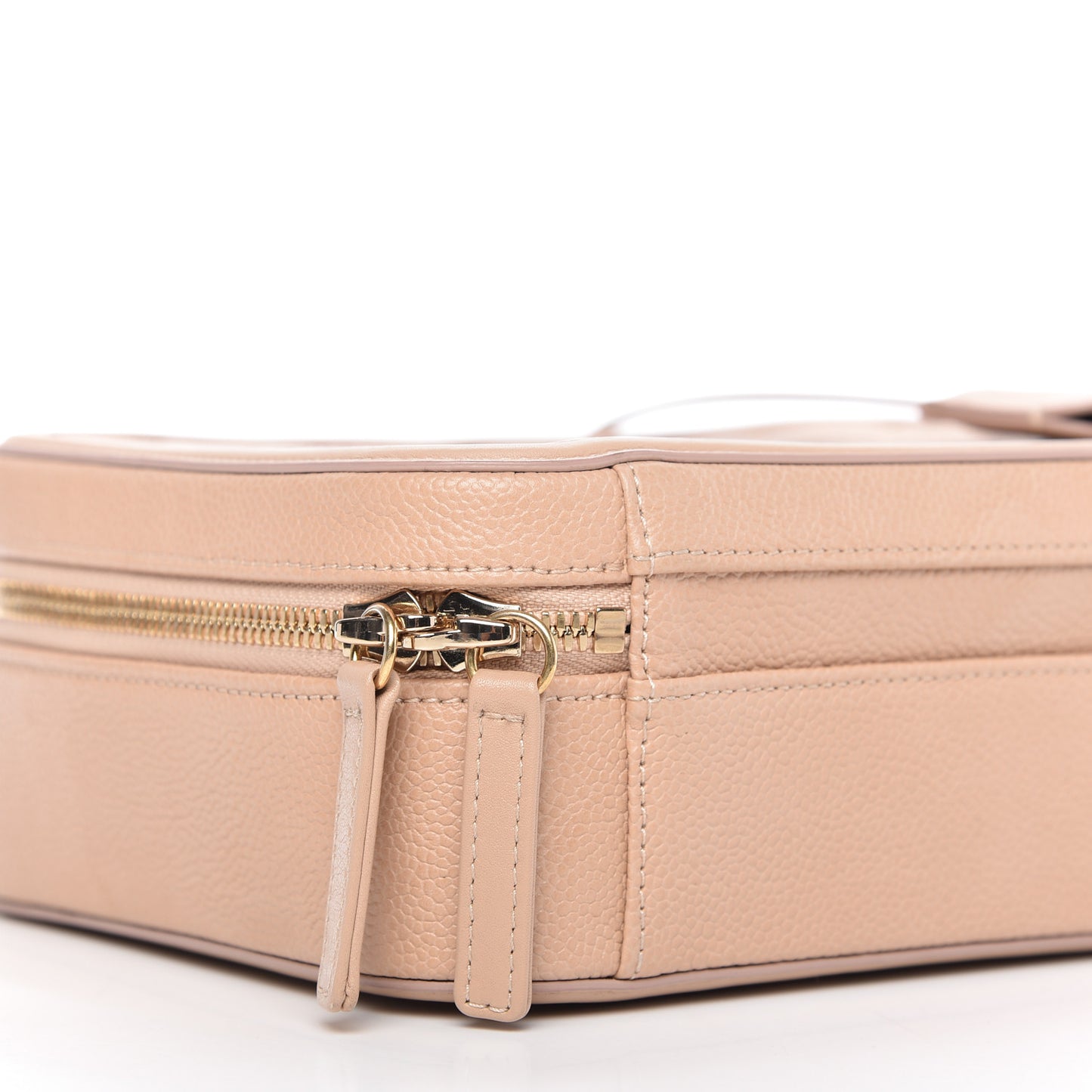 Caviar Quilted Medium CC Filigree Vanity Case Beige