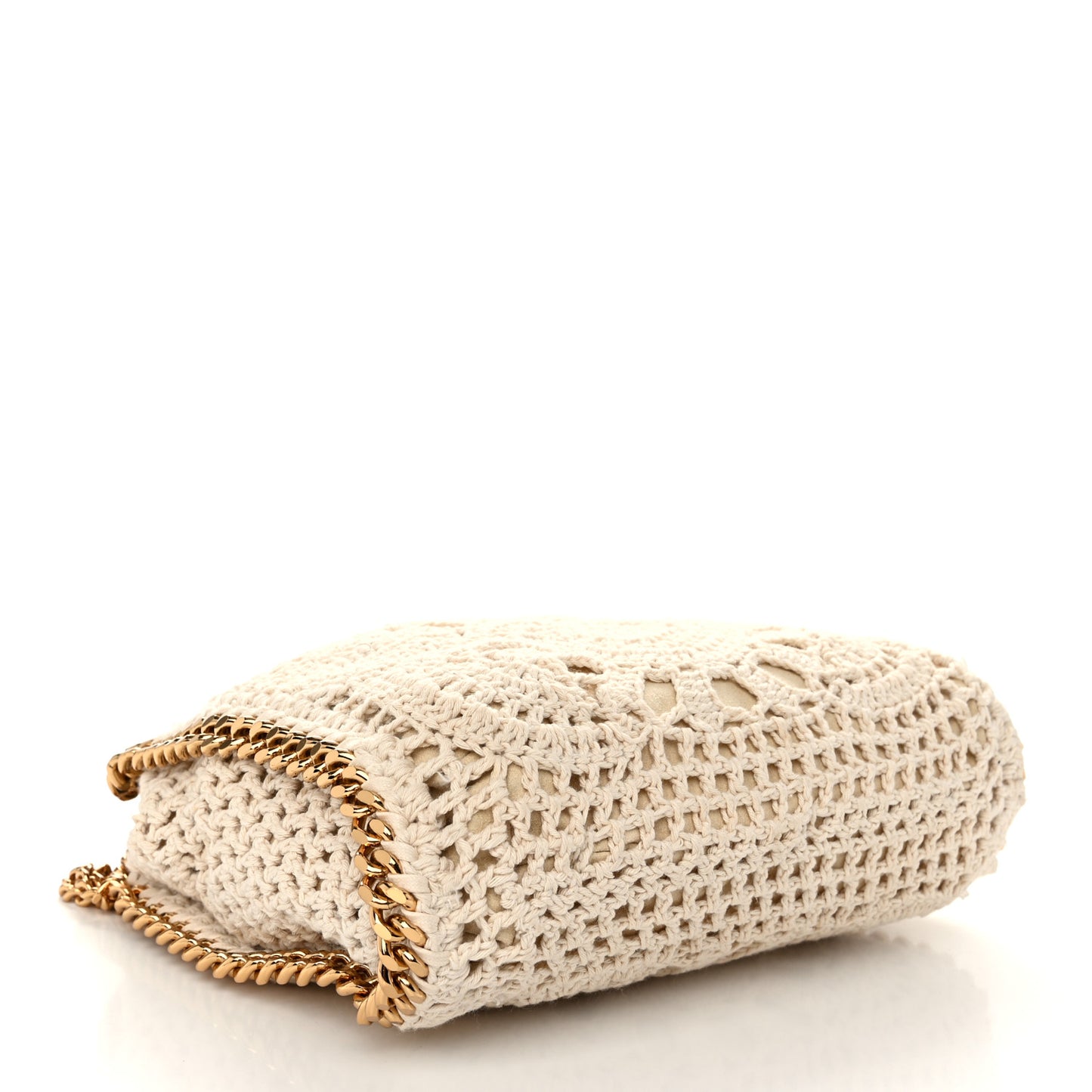 Cotton Crochet Falabella Ajouree Tote Bag White