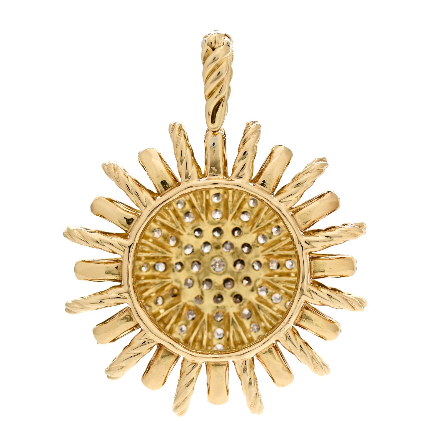 David Yurman 18K Yellow White Gold Diamond Large Starburst Pendant 2 of 4