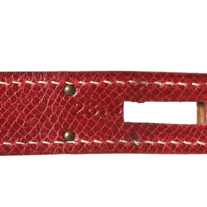 Hermes Veau Grain Lisse Kelly Sellier 32 Rouge H 6 of 9