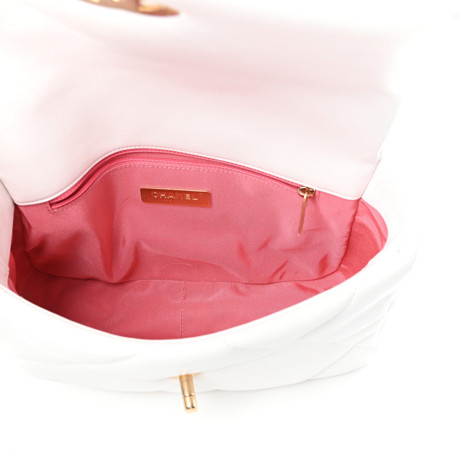 Chanel Lambskin Quilted Medium Chanel 19 Flap White 5 of 11