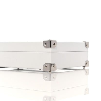 Louis Vuitton Calfskin Mirror Monogram Etched Jewelry Box Trunk White 10 of 12