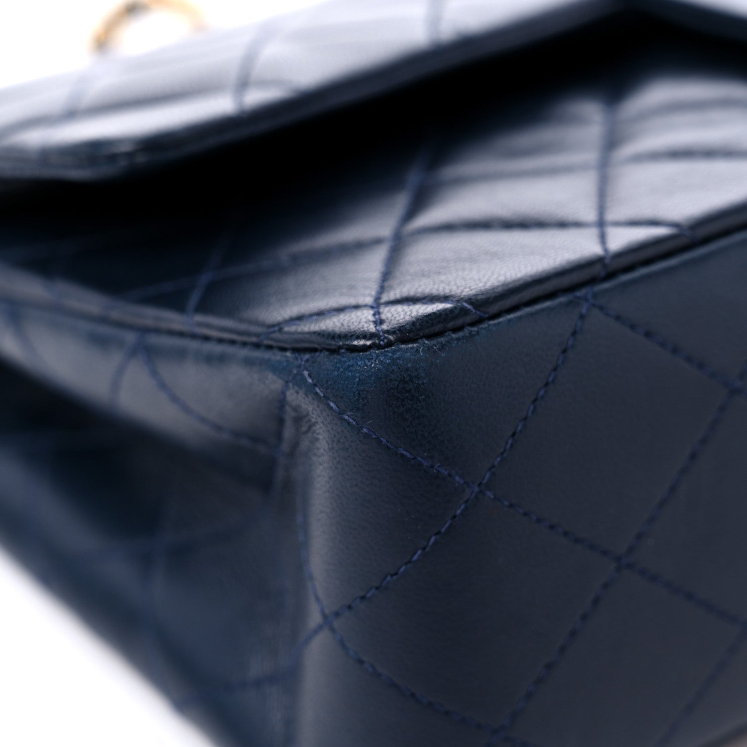 Chanel Lambskin Quilted Medium Double Flap Navy 9 of 15