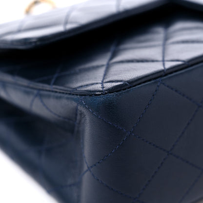 Chanel Lambskin Quilted Medium Double Flap Navy 9 of 15