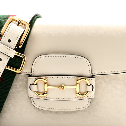 Gucci Azalea Calfskin Web Mini Horsebit 1955 Shoulder Bag Mystic White 9 of 11