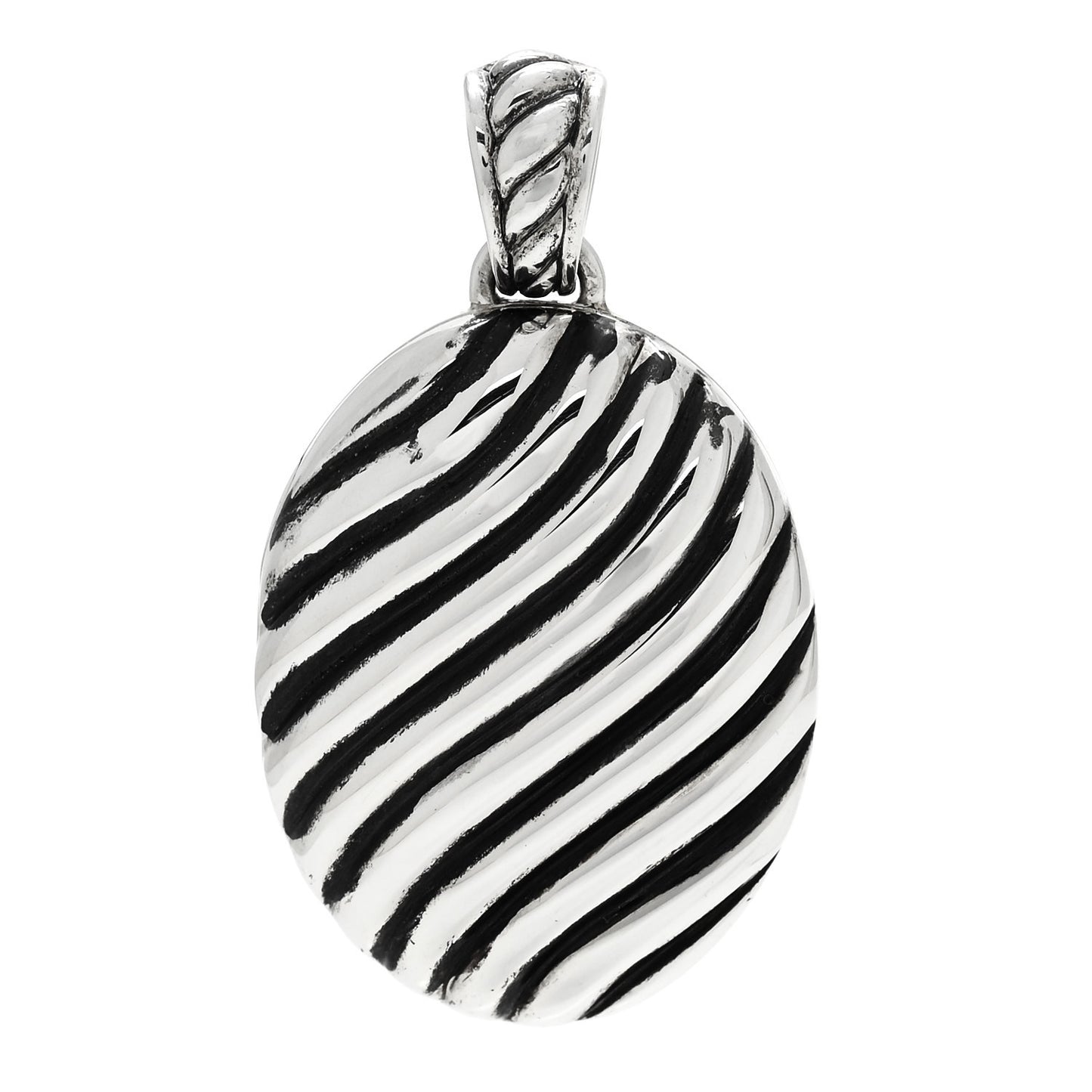 Sterling Silver Oval Cable Locket