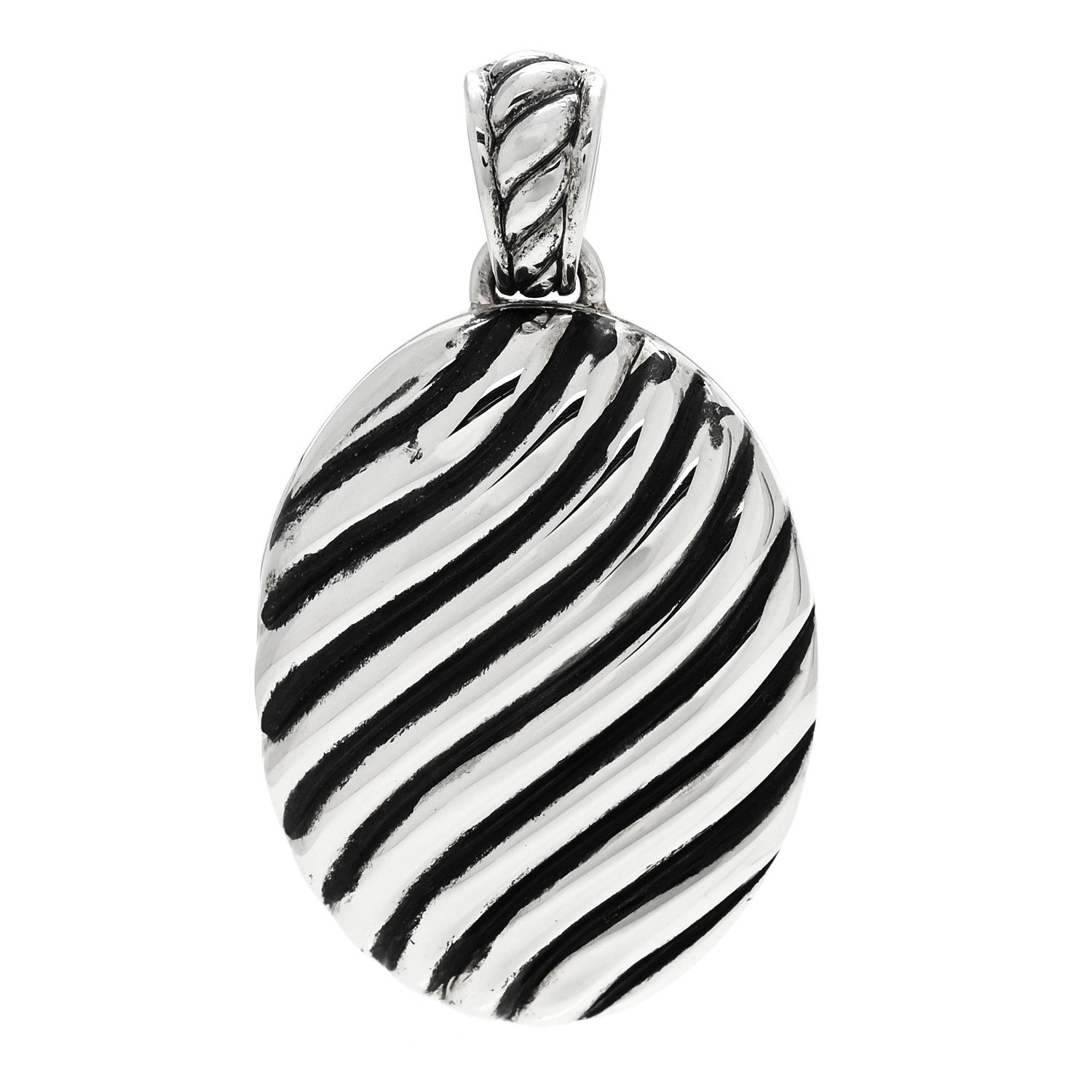 David Yurman Sterling Silver Oval Cable Locket 1 of 5