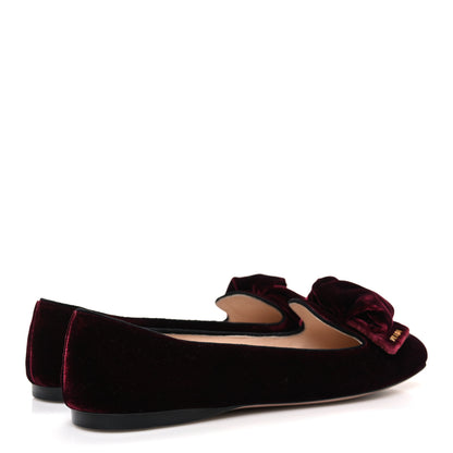 Prada Velluto Ballerina Flats 37.5 Bordeaux 5 of 10
