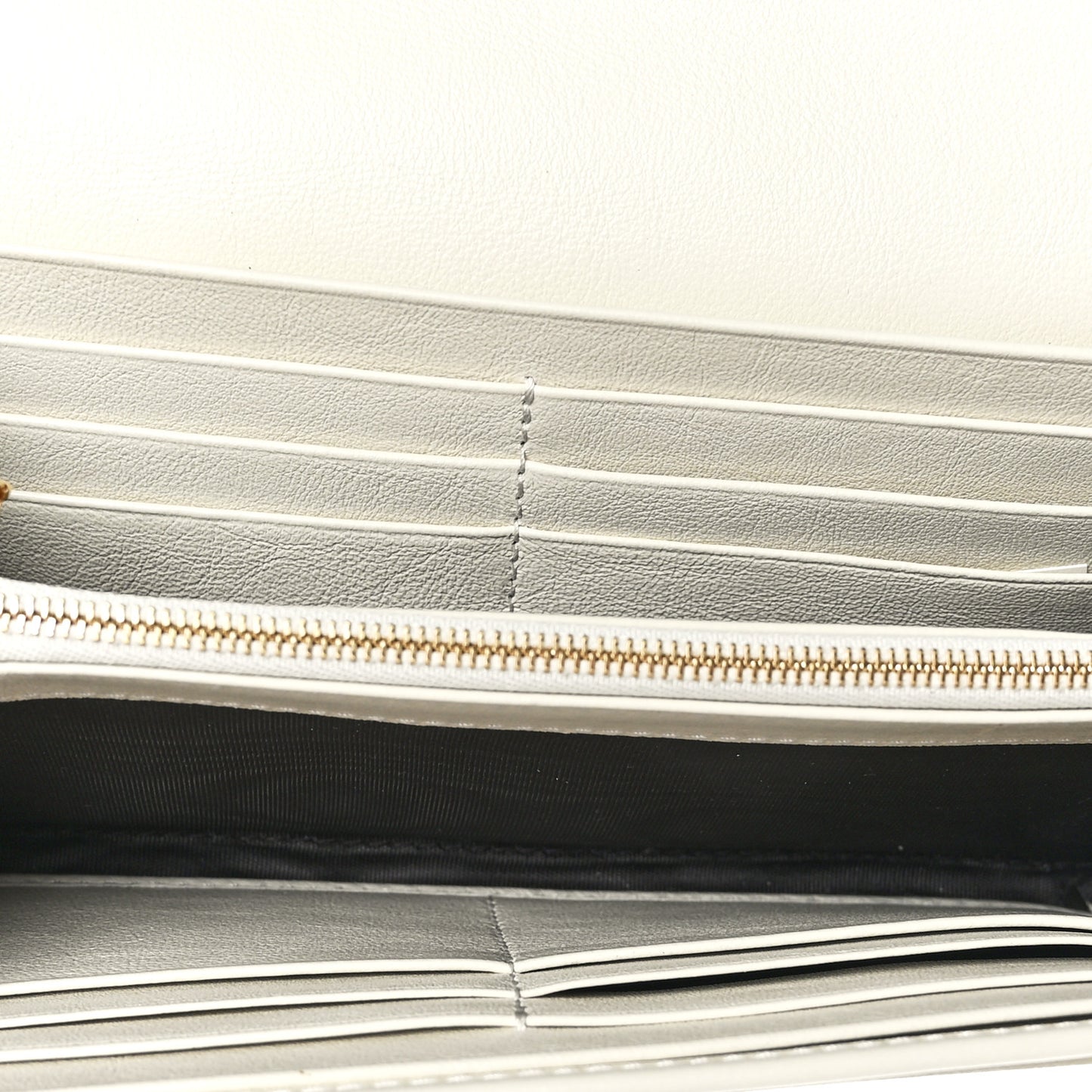 Calfskin Web Rajah Continental Wallet White