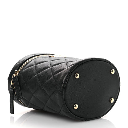 Chanel Caviar Quilted Top Handle Vanity Case Black 4 of 12