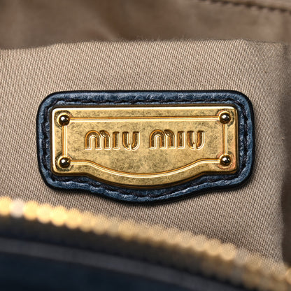 Miu Miu Vitello Lux Medium Bow Bag Bleuette 6 of 8