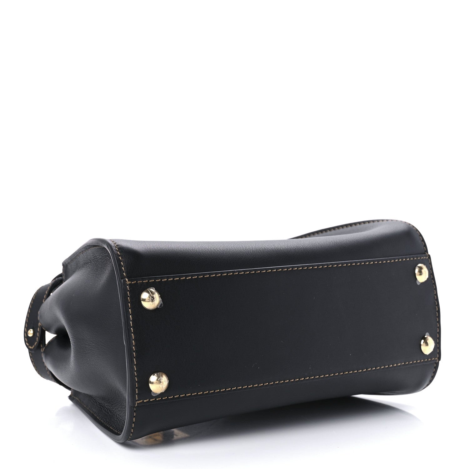 Fendi Vitello King Canvas Chinese New Year Tiger Embroidered Mini Peekaboo Iconic Satchel Black Dark Yellow 4 of 11