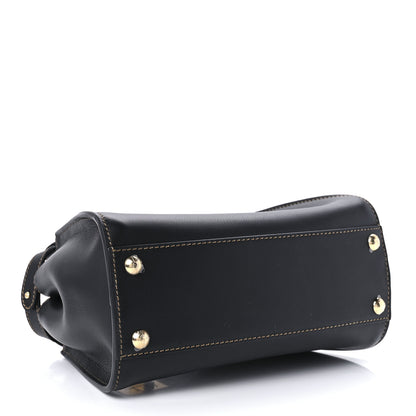 Fendi Vitello King Canvas Chinese New Year Tiger Embroidered Mini Peekaboo Iconic Satchel Black Dark Yellow 4 of 11