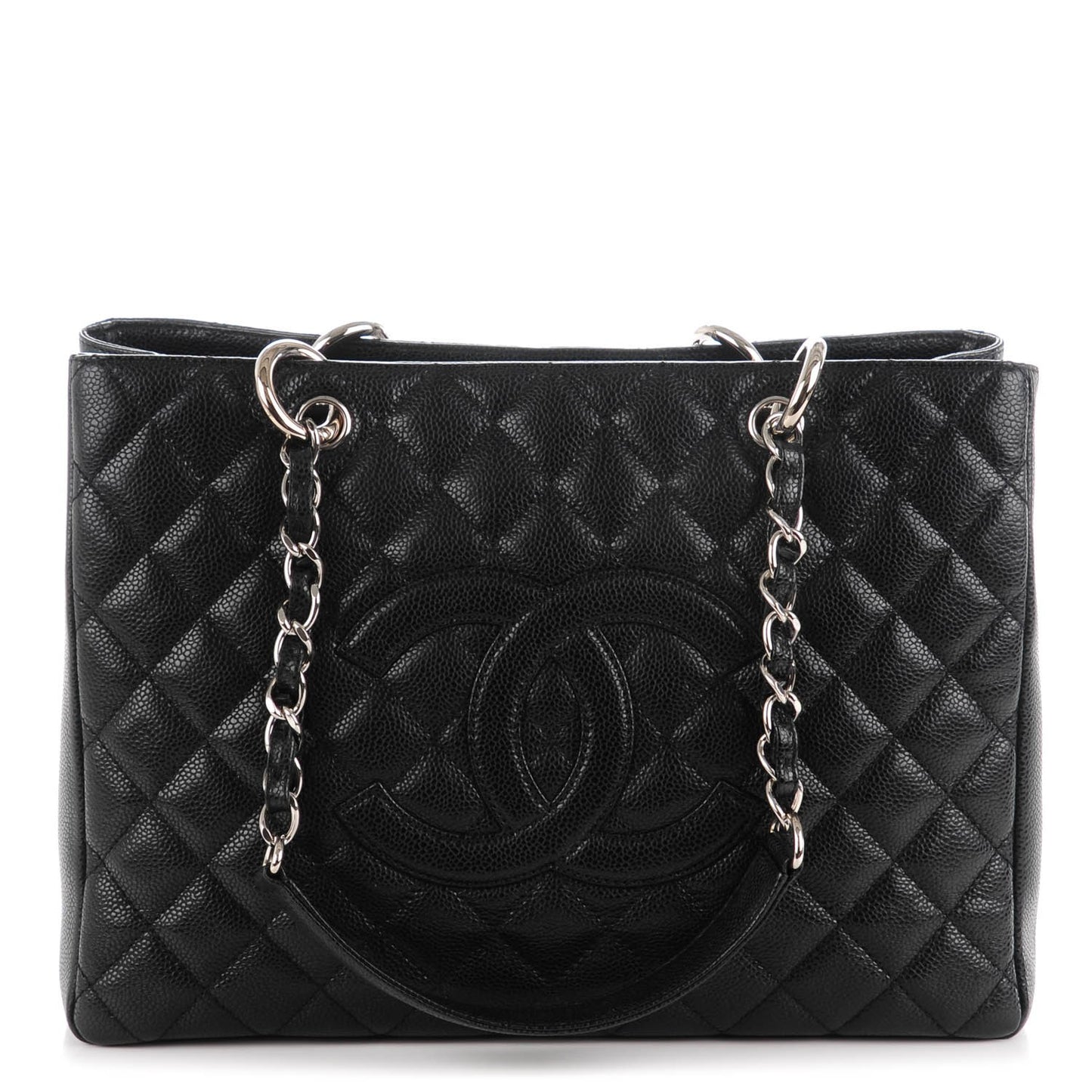 Caviar Quilted Grand Shopping Tote GST Black