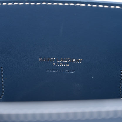 Saint Laurent Grained Calfskin Topstitch Baby Sac De Jour Denim 6 of 10