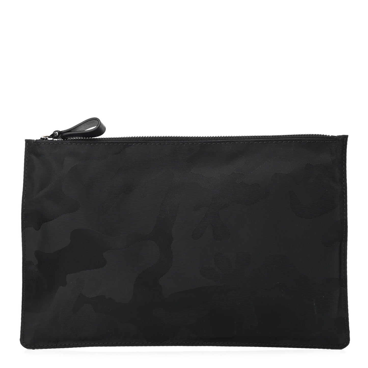 Nylon Camouflage Large Zip Pouch Black