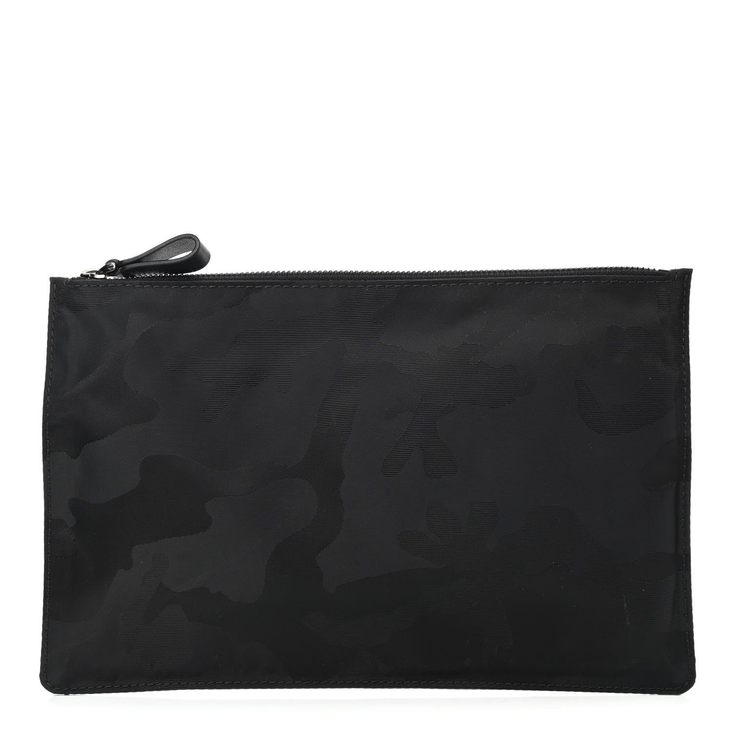 Valentino Garavani Nylon Camouflage Large Zip Pouch Black 1 of 7