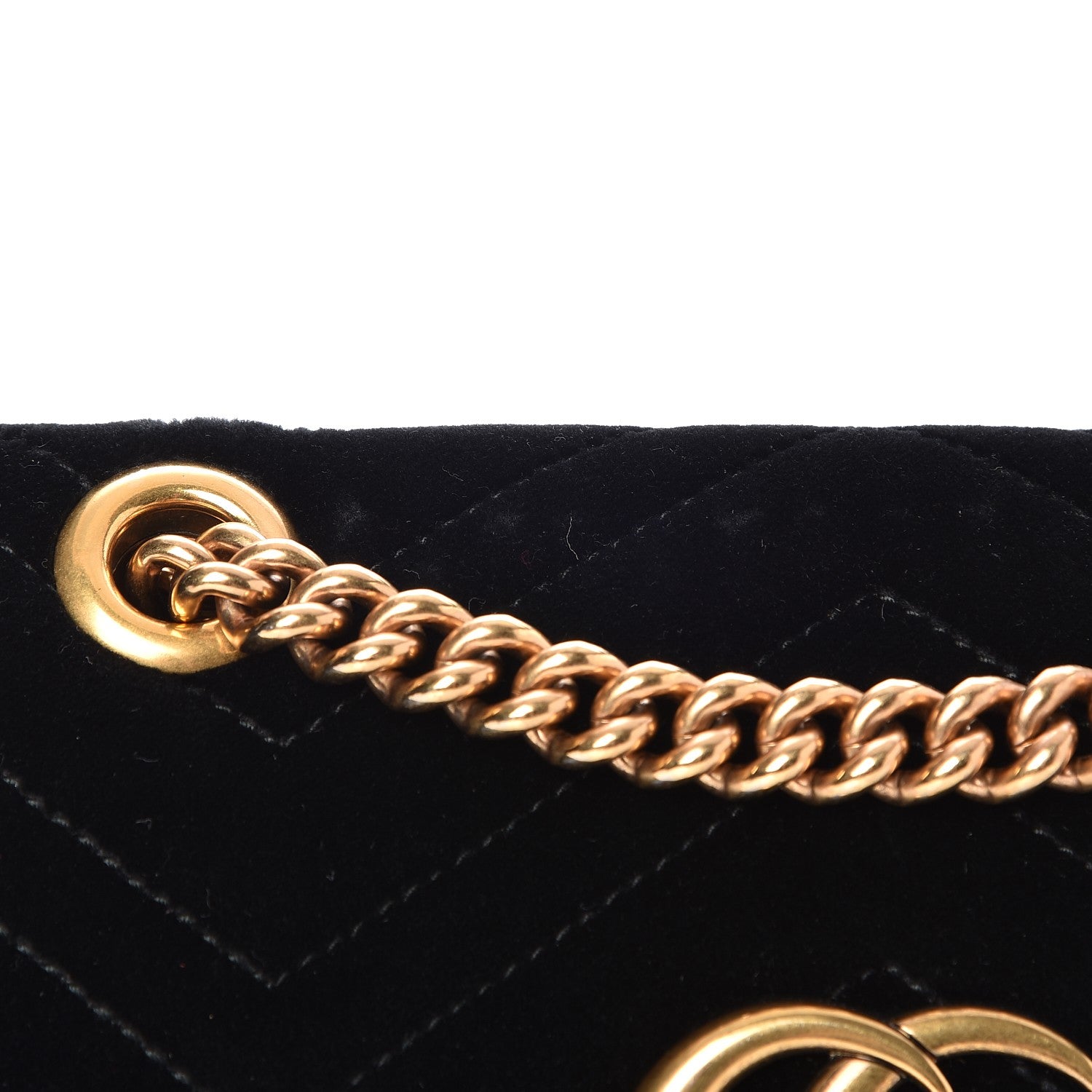 Gucci Velvet Matelasse Mini GG Marmont Shoulder Bag Black 10 of 11