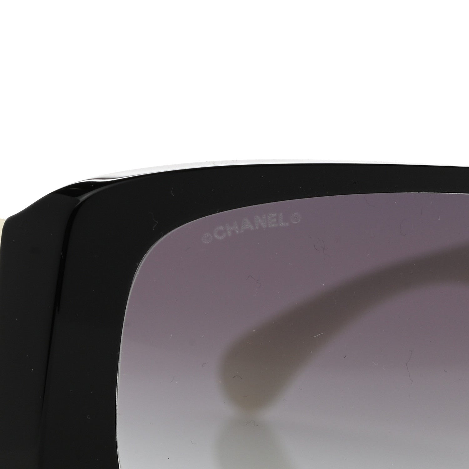 Chanel Acetate Shield Sunglasses 71466 White Black 8 of 9