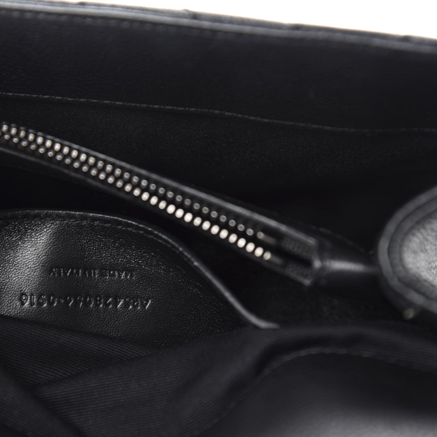 Sheepskin Matelasse Chevron Monogram Medium College Bag Black