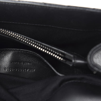 Saint Laurent Sheepskin Matelasse Chevron Monogram Medium College Bag Black 14 of 18