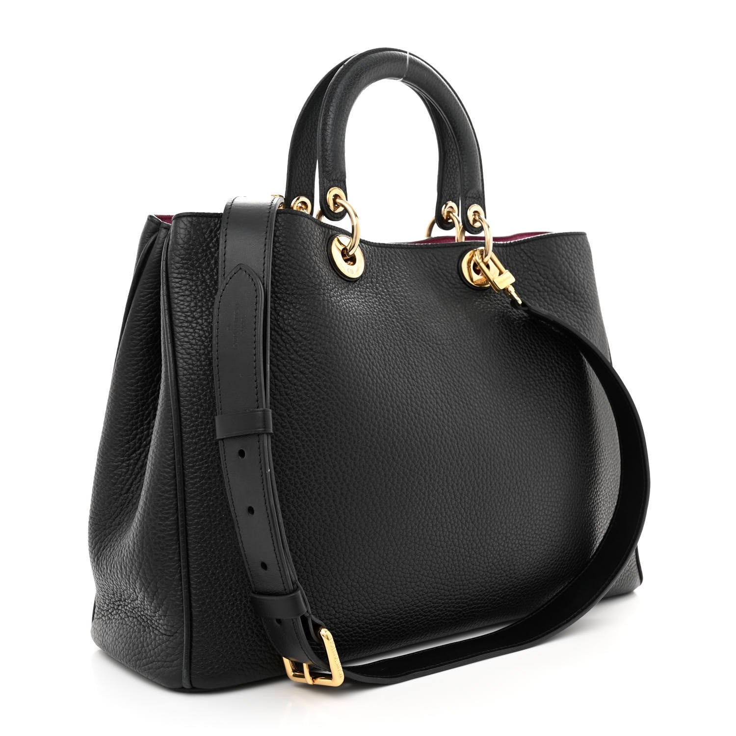 Christian Dior Bullcalf Large Diorissimo Tote Black Rose Indien 4 of 18