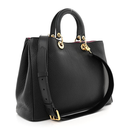 Christian Dior Bullcalf Large Diorissimo Tote Black Rose Indien 4 of 18