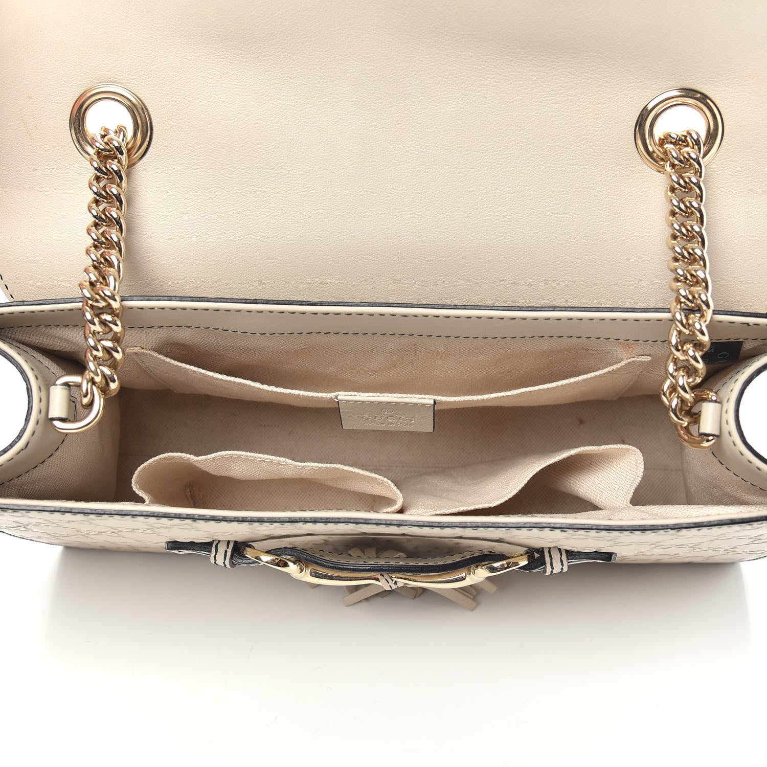 Gucci Guccissima Signature Medium Emily Chain Shoulder Bag Mystic White 5 of 14