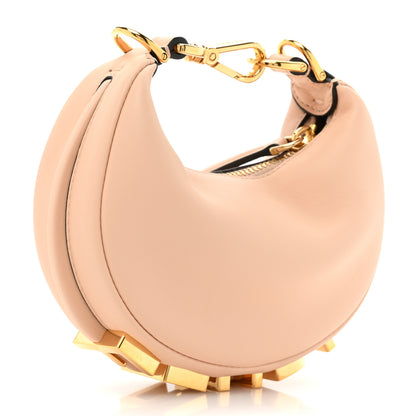 Fendi Vitello Grace Matte Nano Fendigraphy Hobo Charm Light Rose 3 of 10