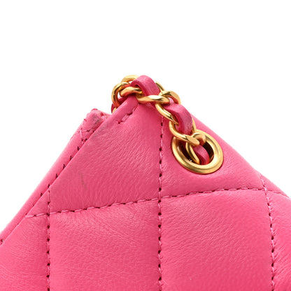 Chanel Lambskin Enamel Quilted Mini Chain Belt Bag Pink 13 of 14