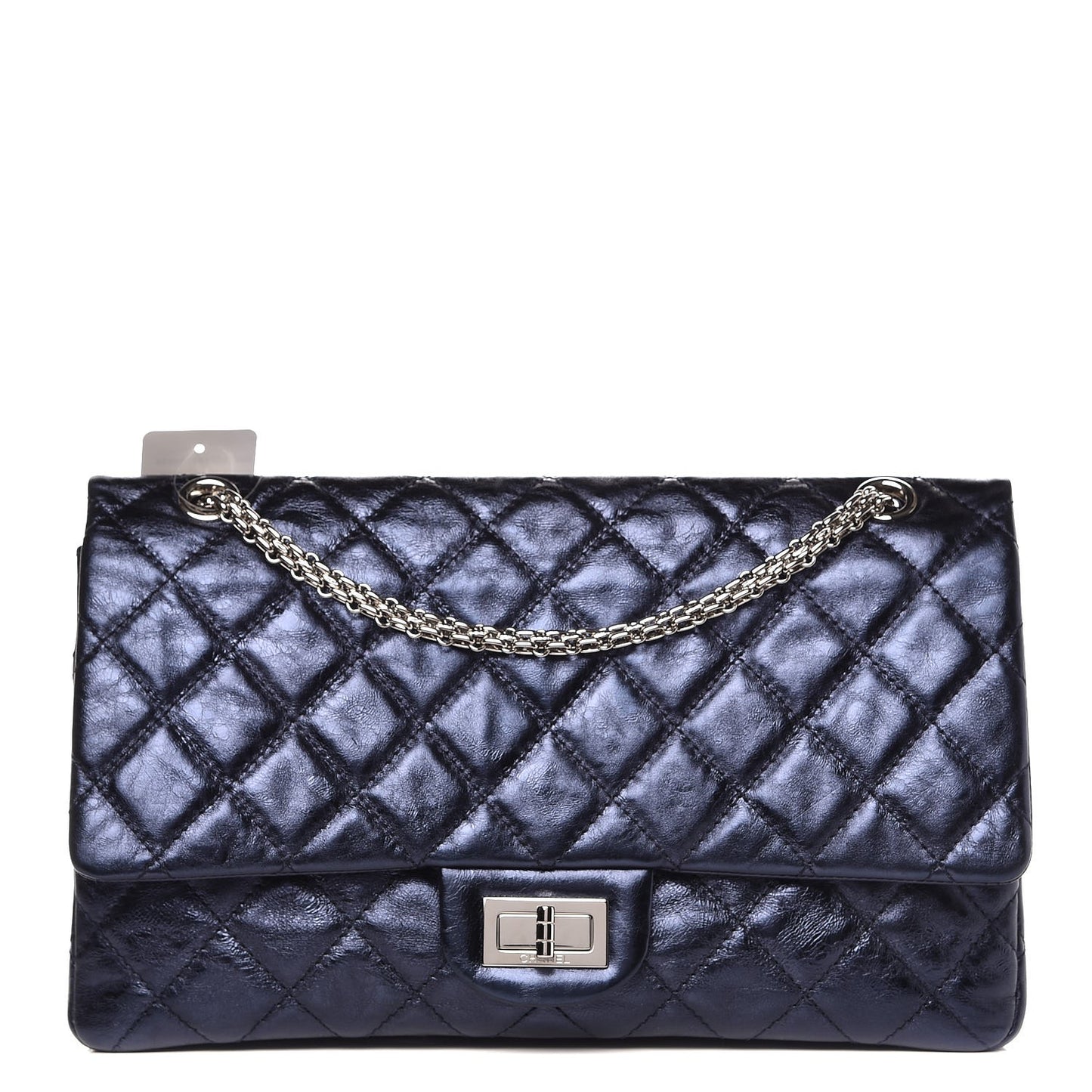 Metallic Aged Calfskin 2.55 Reissue Flap 227 Blue