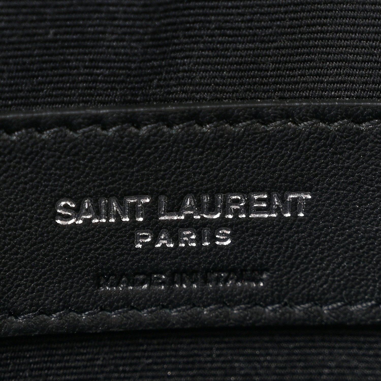 Saint Laurent Calfskin Crocodile Embossed Uptown Monogram Clutch Black 6 of 13