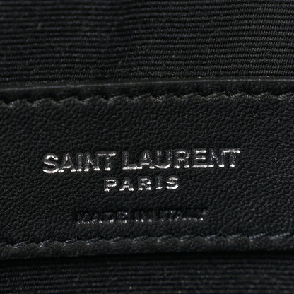 Saint Laurent Calfskin Crocodile Embossed Uptown Monogram Clutch Black 6 of 13