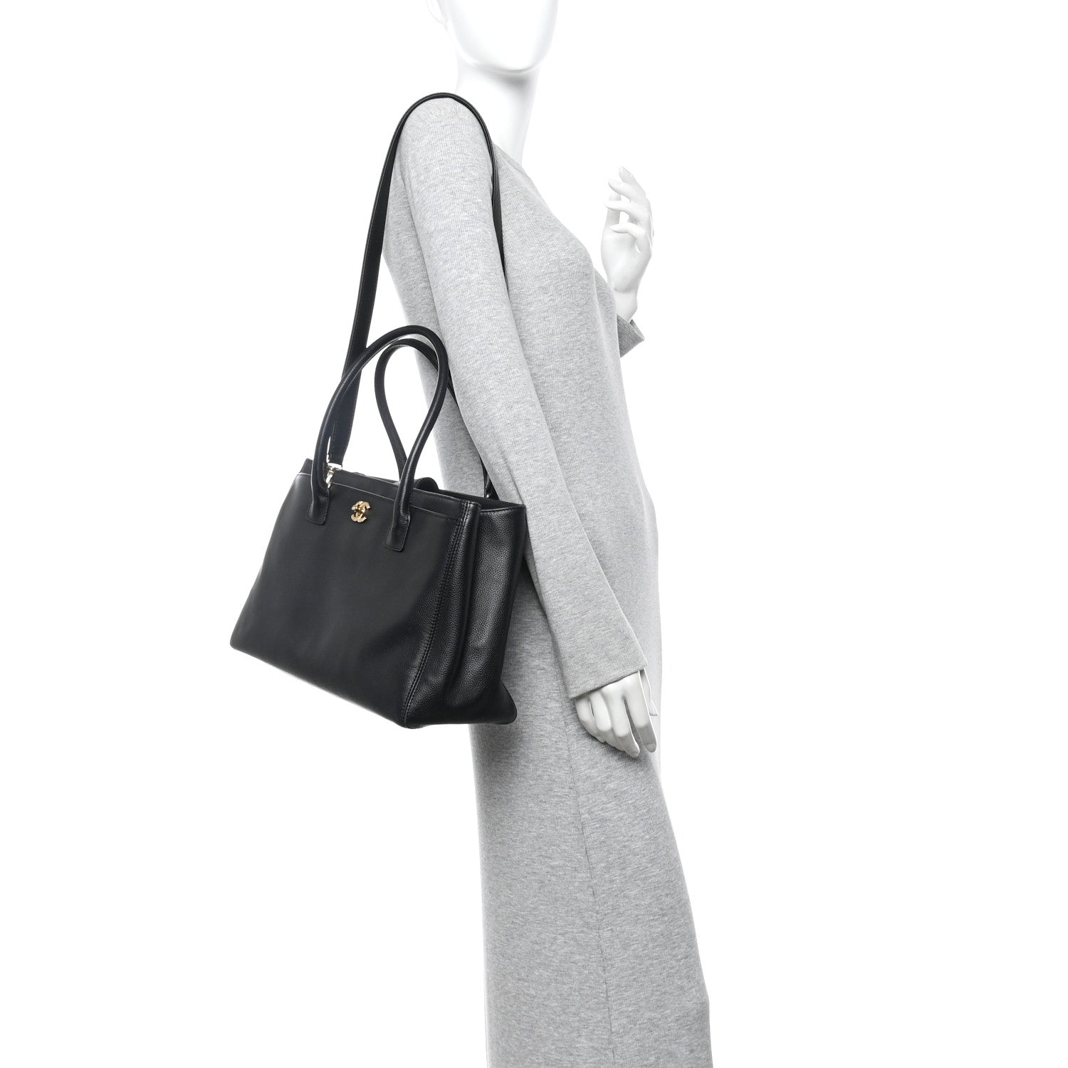 Chanel Calfskin Cerf Executive Shopper Tote Black 2 of 16