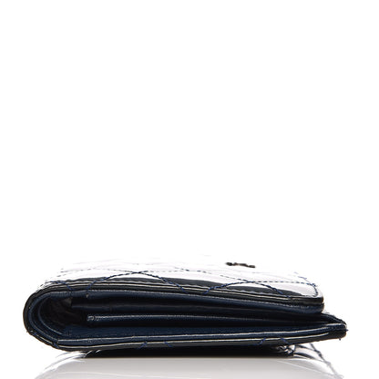 Chanel Patent Quilted Yen Wallet Dark Blue 12 of 14