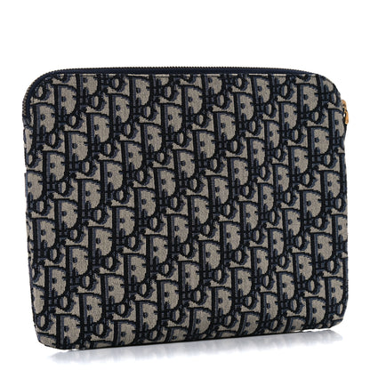 Christian Dior Oblique Pouch Clutch Blue 3 of 10