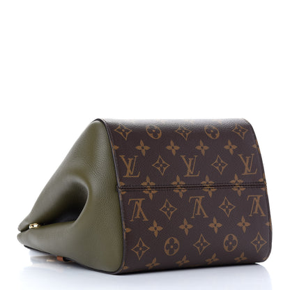 Louis Vuitton Calfskin Monogram Fold Tote PM Cream Khaki Black 4 of 8