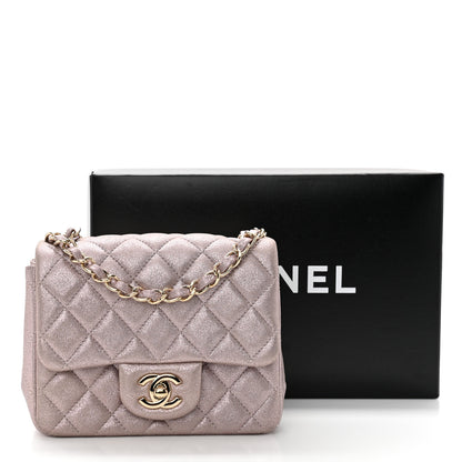 Chanel Metallic Lambskin Quilted Mini Square Flap Pink 12 of 12