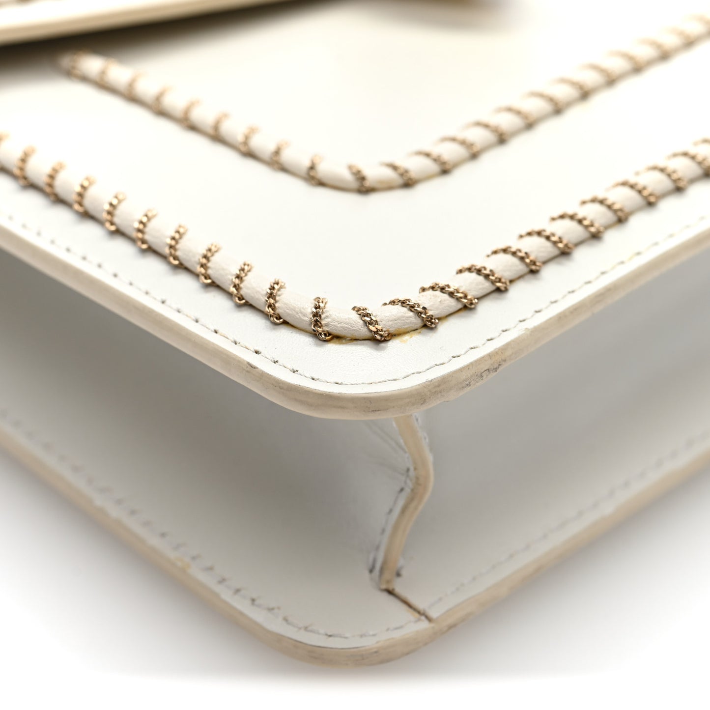 Calfskin Woven Chain Serpenti Forever Crossbody Bag White