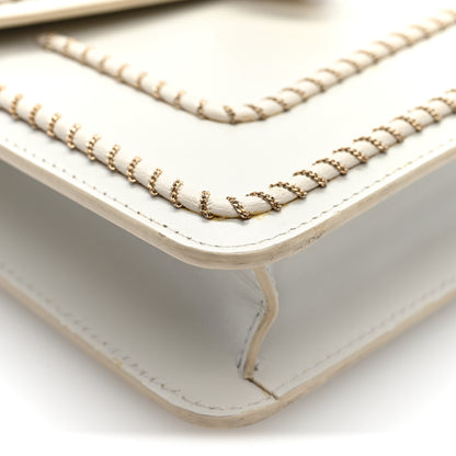 Bulgari Calfskin Woven Chain Serpenti Forever Crossbody Bag White 8 of 9