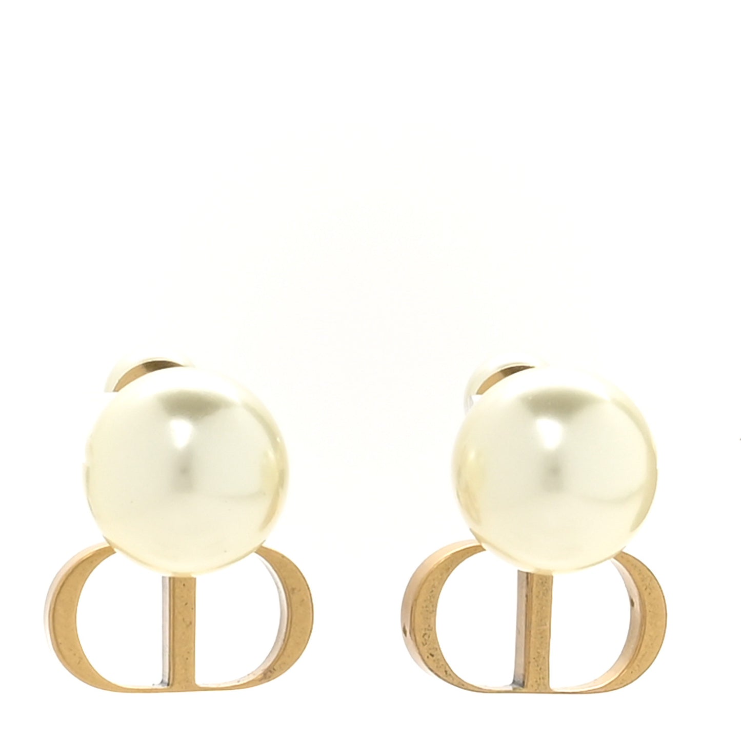 Metal Pearl Tribales Earrings Gold