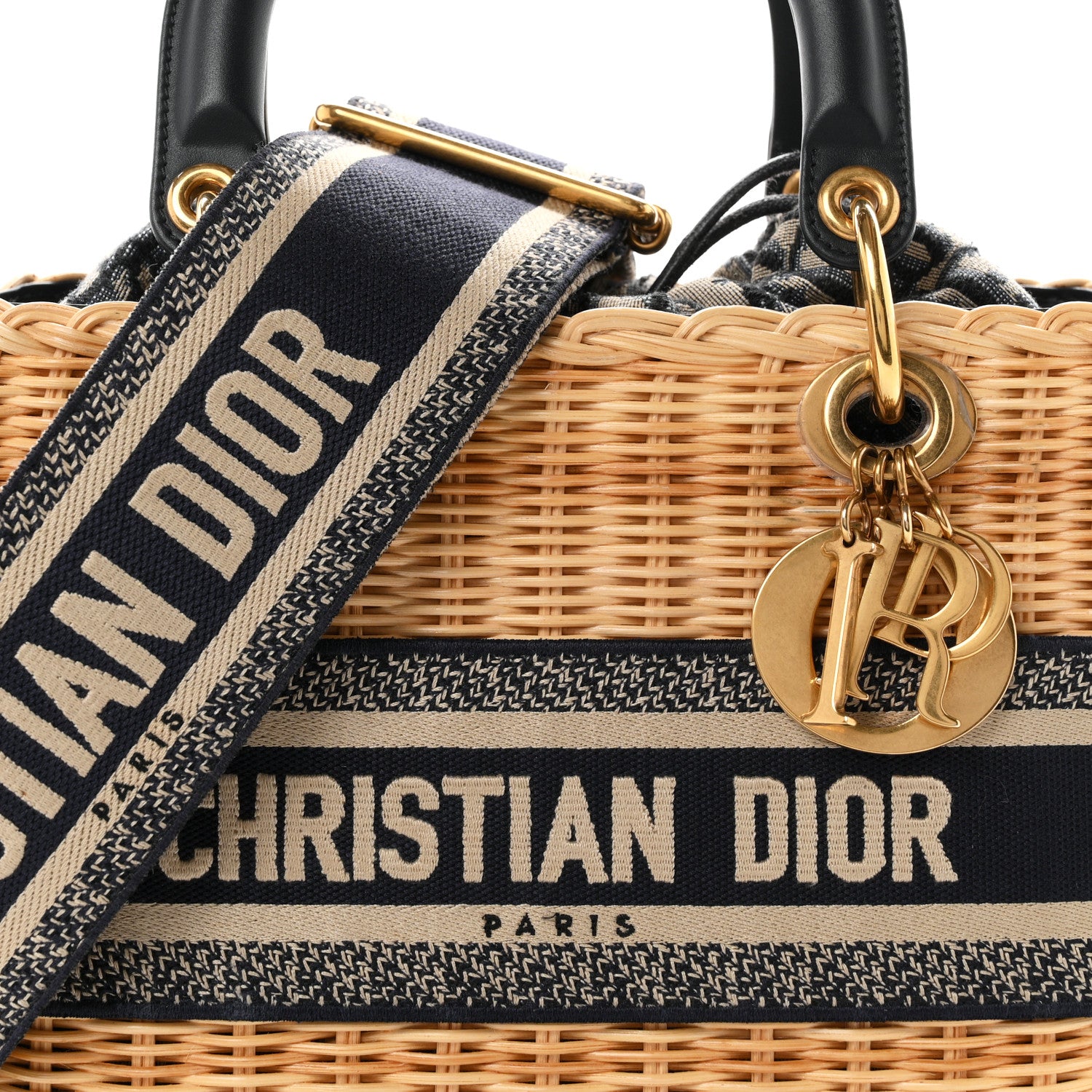 Christian Dior Wicker Oblique Medium Lady Dior Bag Blue 7 of 9