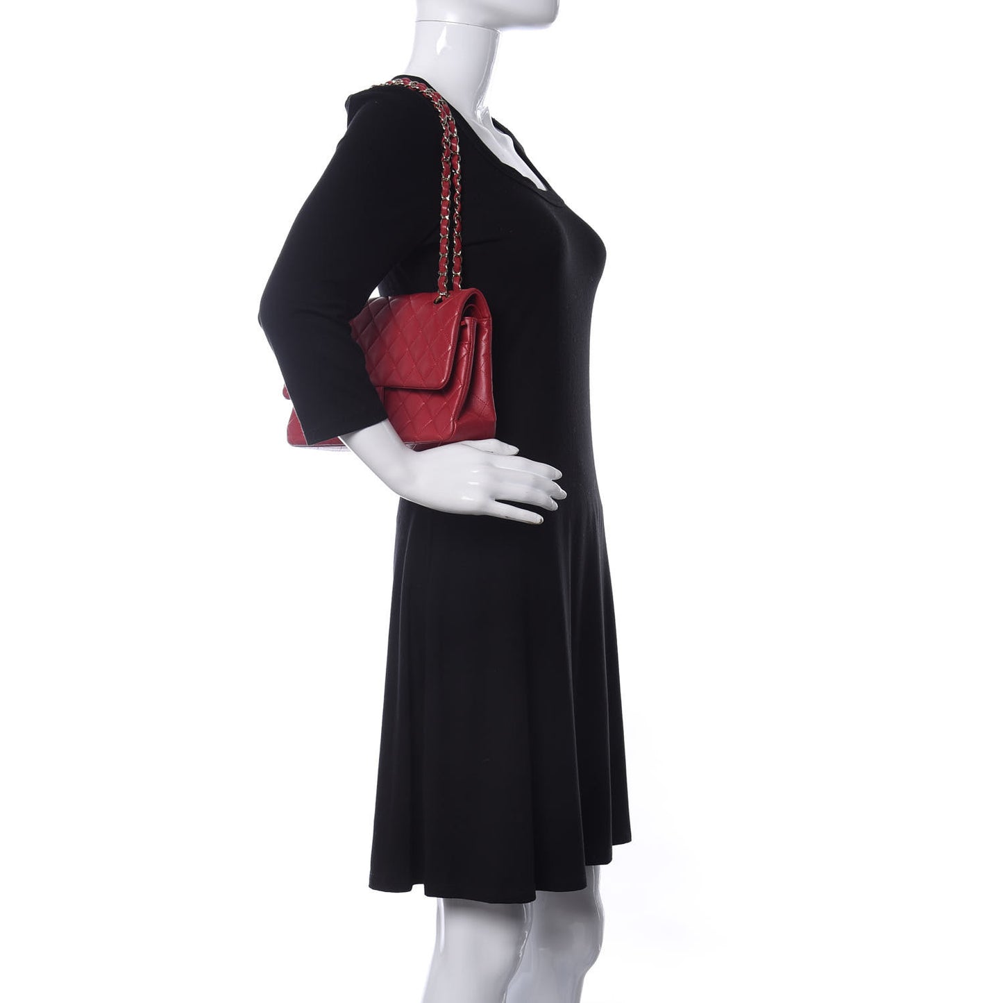 Lambskin Quilted Medium Double Flap Dark Pink